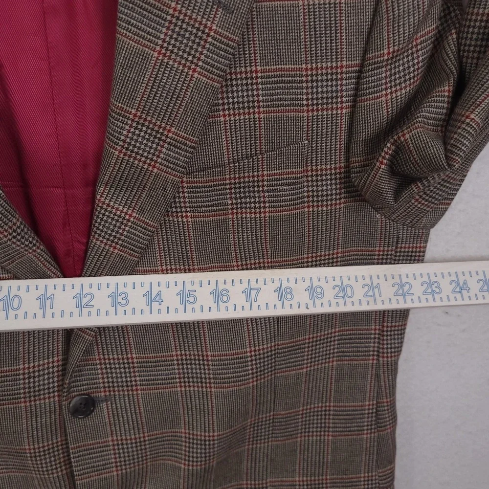 Jack Victor Loro Piana 100% Cashmere Blazer 44L Glen Plaid Luxury Classic Formal